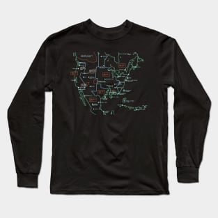 North American Habitable Zones Map Long Sleeve T-Shirt